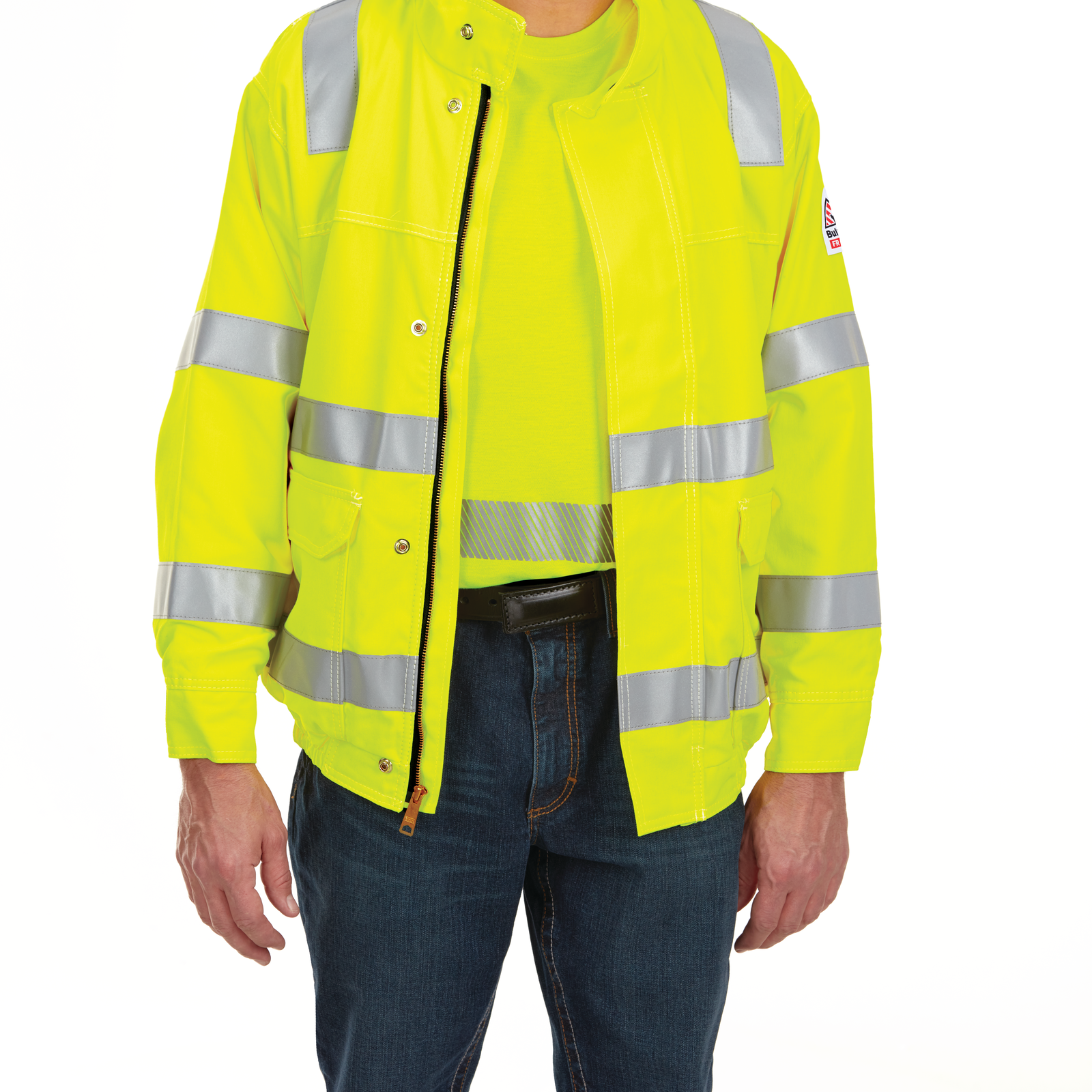 Bulwark Men's FR iQ Series® Lightweight FR Hi-Vis LS T-Shirt - SMK8 - Image 3