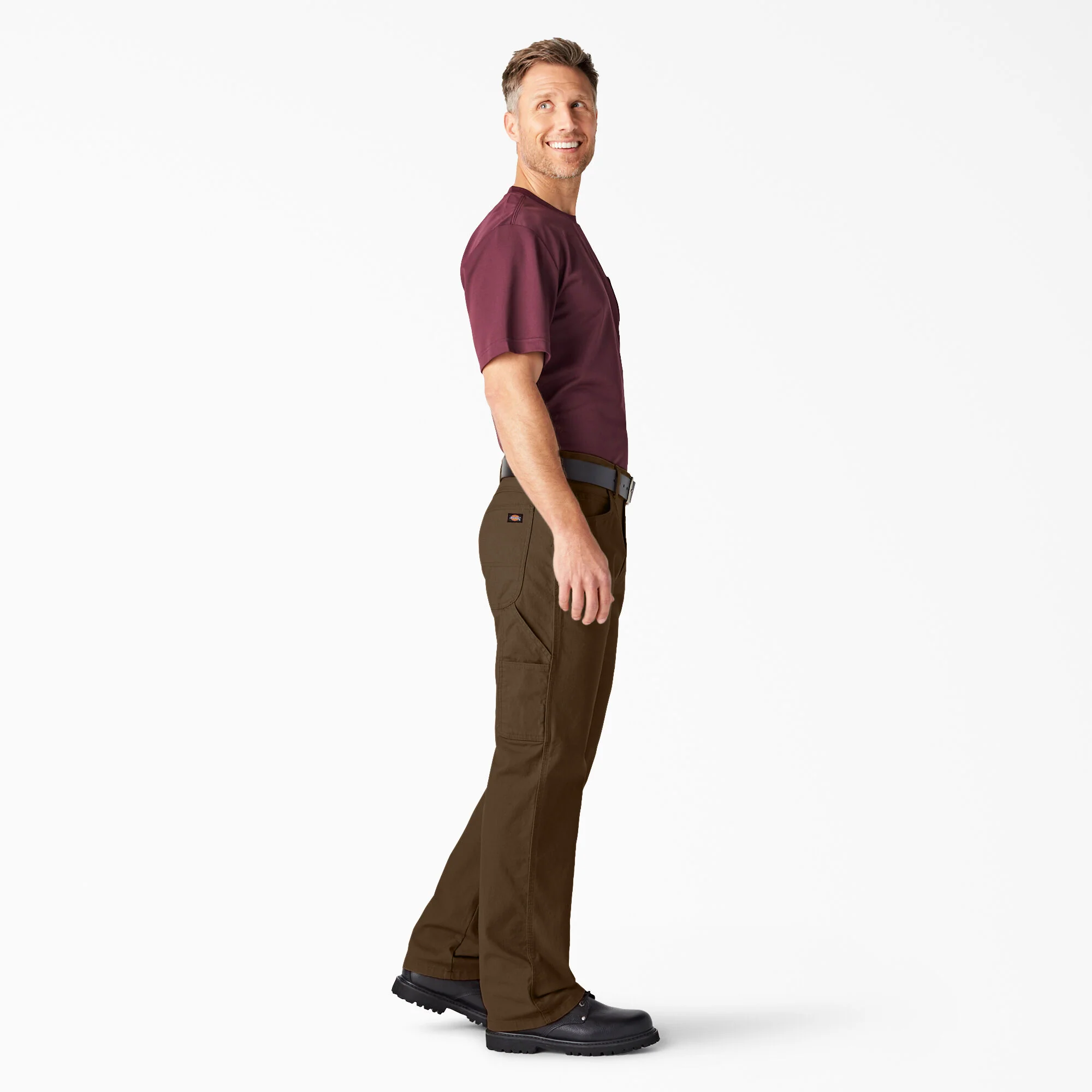 Dickies Relaxed Fit Heavyweight Duck Carpenter Pants, Rinsed Timber Brown, 50 x 32, Clearance - Image 3