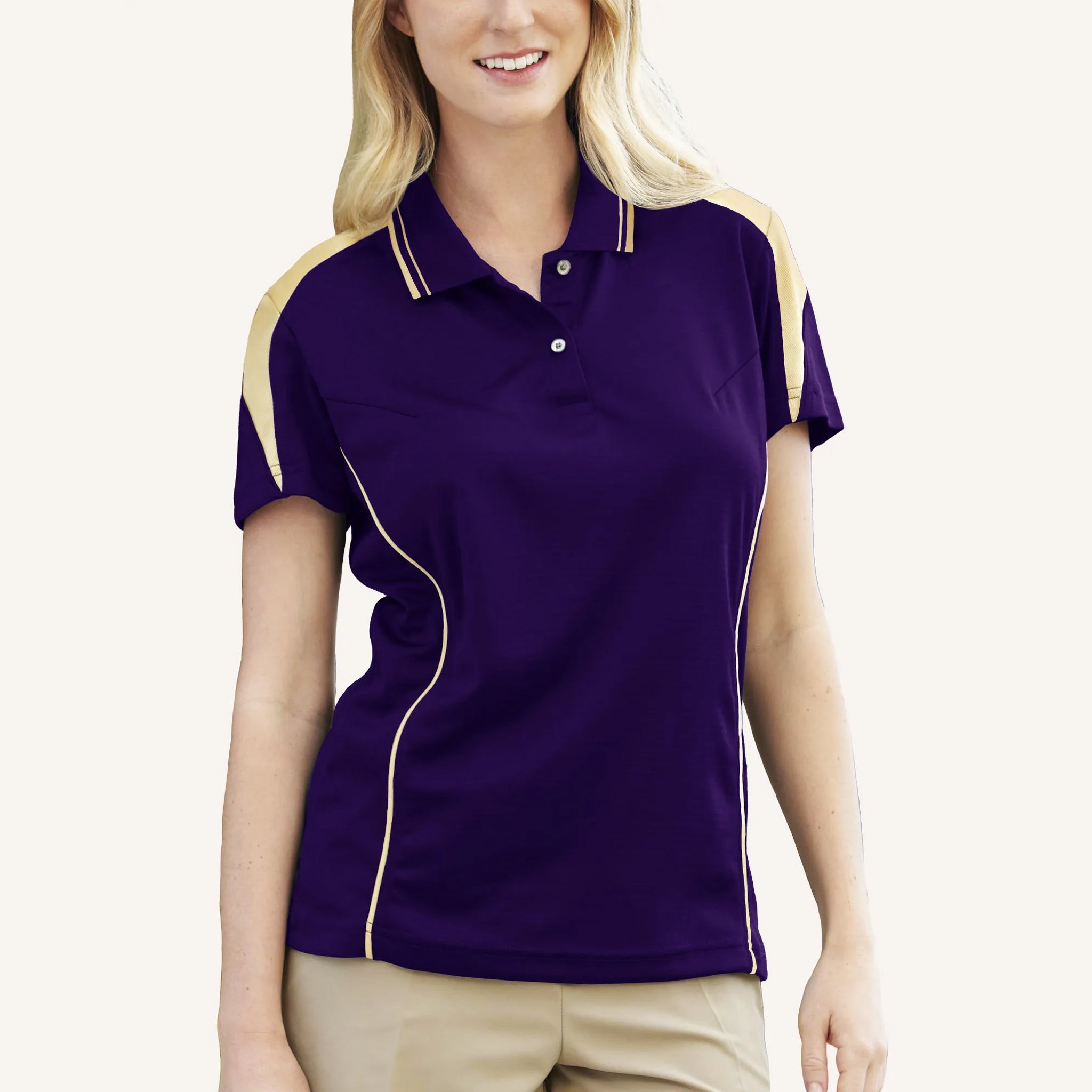 Pro Celebrity Ladies Maverick Vegas Gold Polo Shirt - Image 7